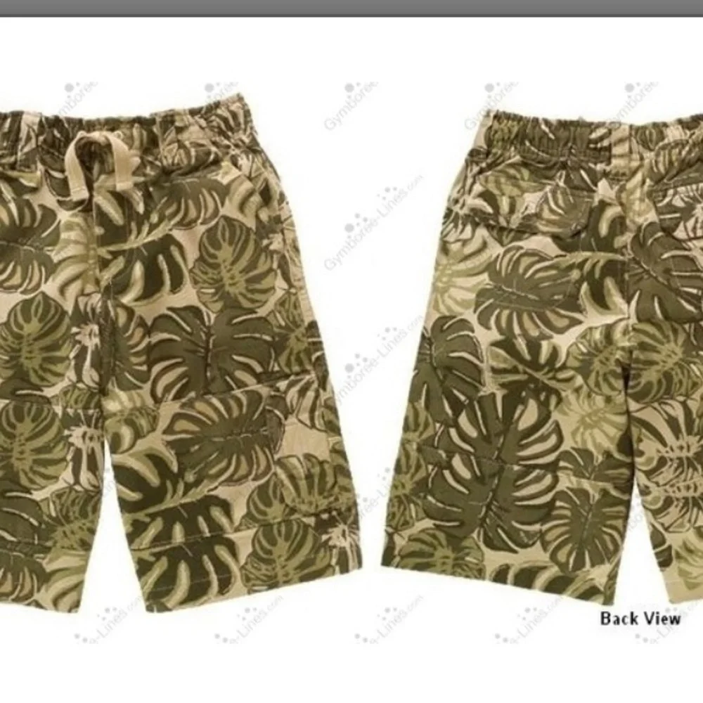 NWT Gymboree Global Surf Canvas Leaf Shorts Size 3